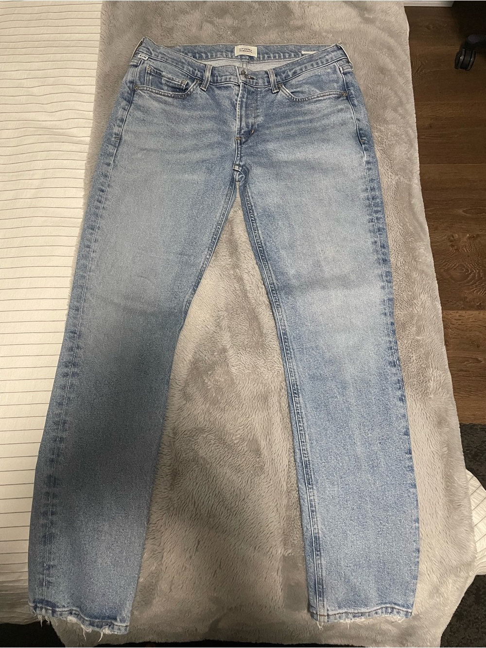 Citizens Of Humanity Faded Light Blue Straight Leg Jeans